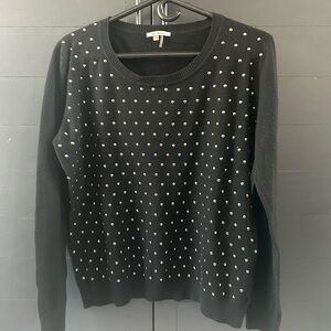 Vila Milanas Black Sweater with Silver stud Accents - XL